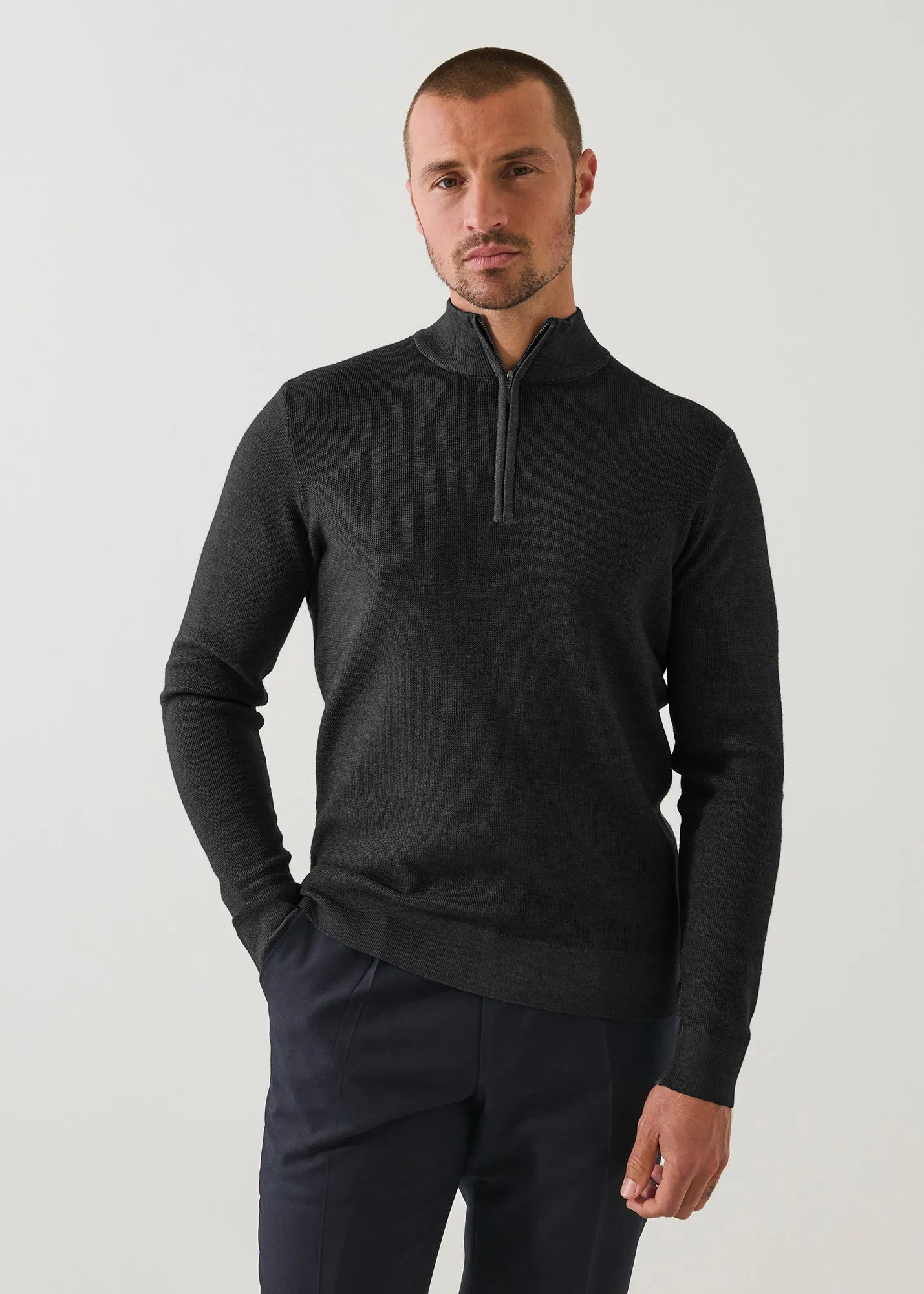 Extra-Fine Merino Vintage Wash Quarter Zip sold by Patrick Assaraf product image thumbnail 5