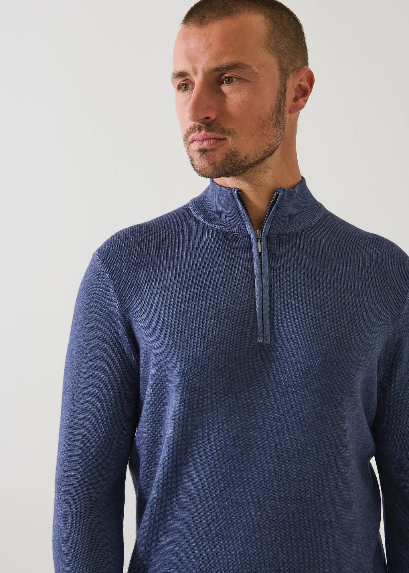 Extra-Fine Merino Vintage Wash Quarter Zip sold by Patrick Assaraf product image thumbnail 3
