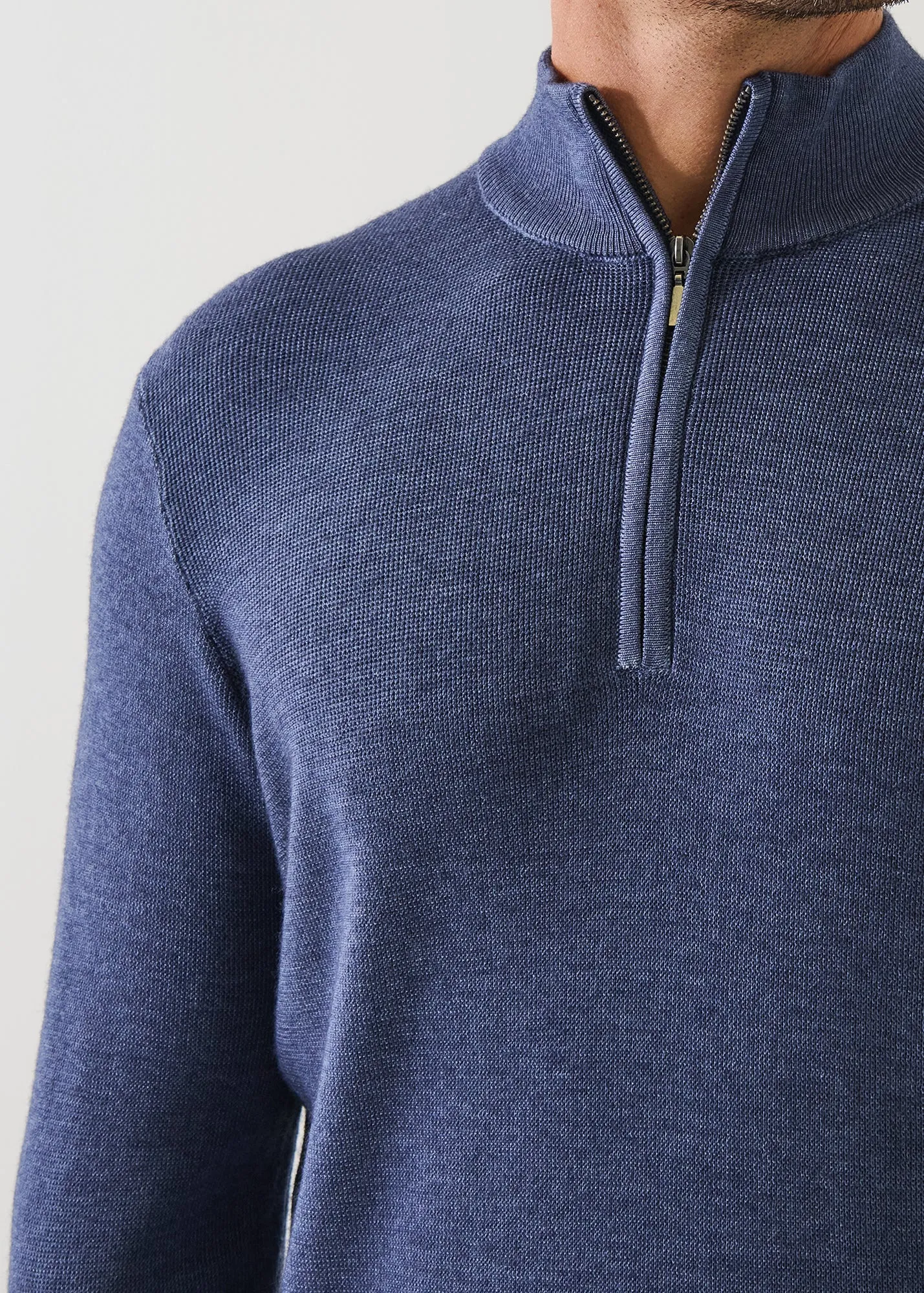 Extra-Fine Merino Vintage Wash Quarter Zip sold by Patrick Assaraf product image thumbnail 2
