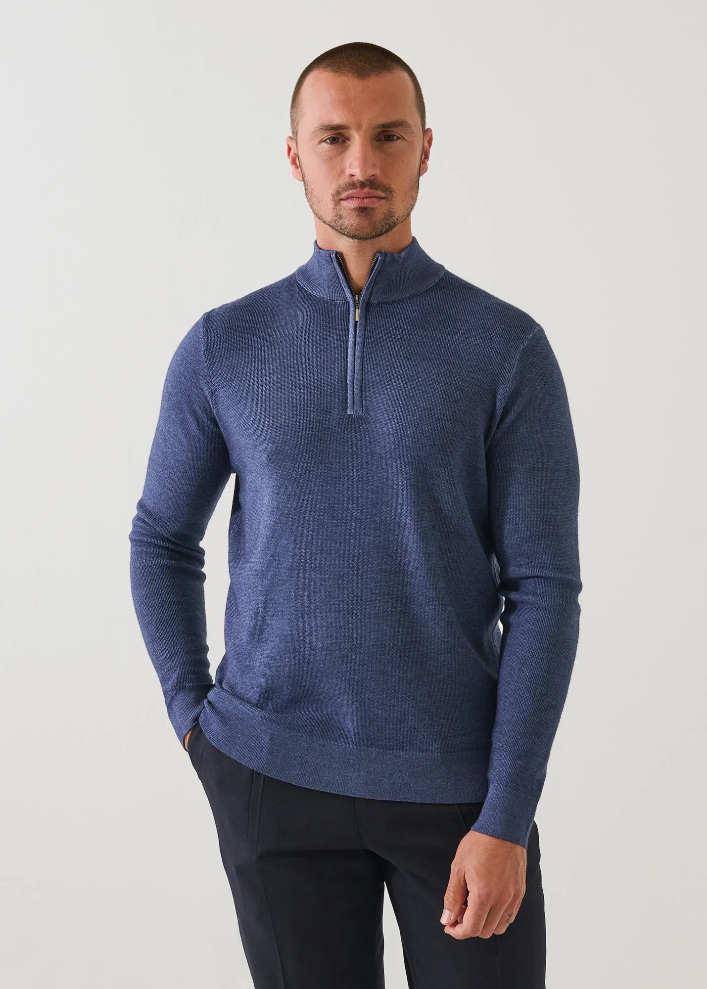 Extra-Fine Merino Vintage Wash Quarter Zip sold by Patrick Assaraf product image thumbnail 4