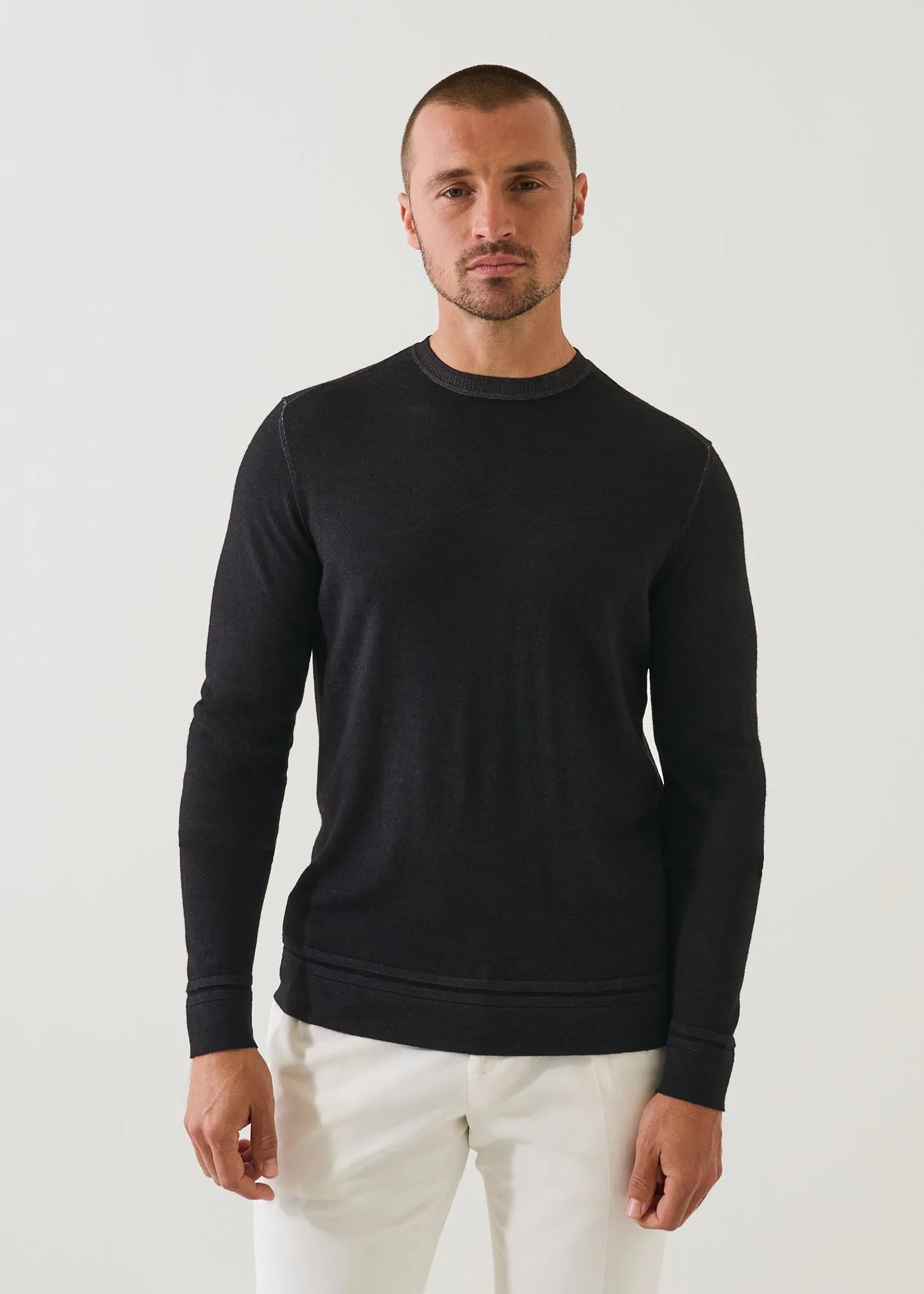 Extra-Fine Merino Vintage Wash Crewneck sold by Patrick Assaraf product image thumbnail 5