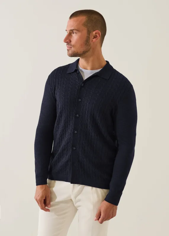 Merino Textured Shirt made by Patrick Assaraf