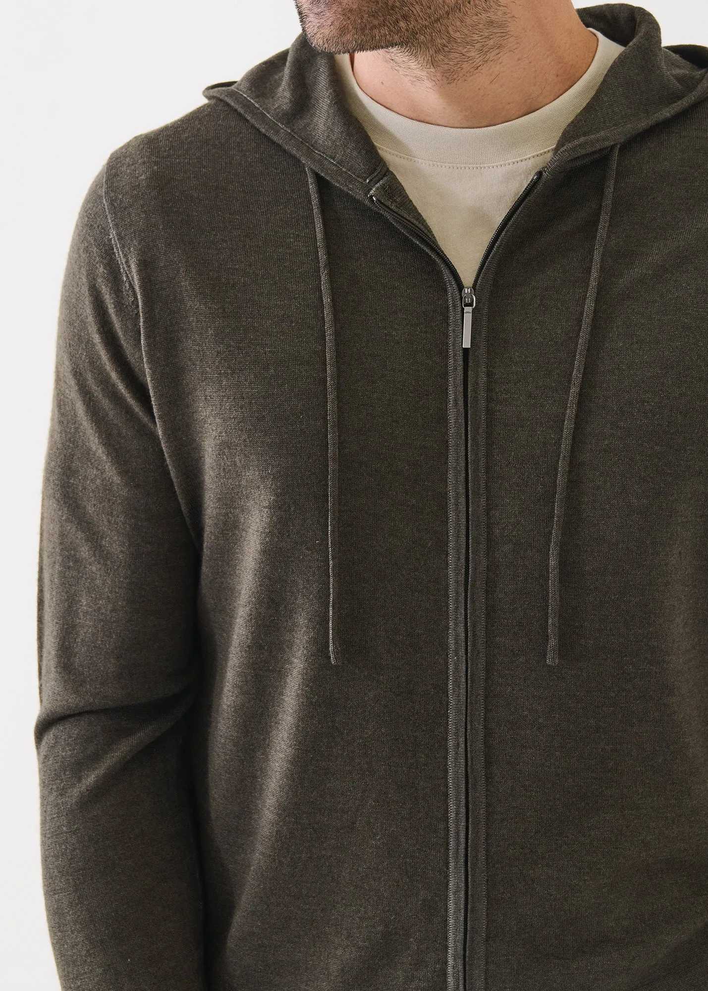 Extra-Fine Merino Vintage Wash Full Zip Hoodie sold by Patrick Assaraf product image thumbnail 2
