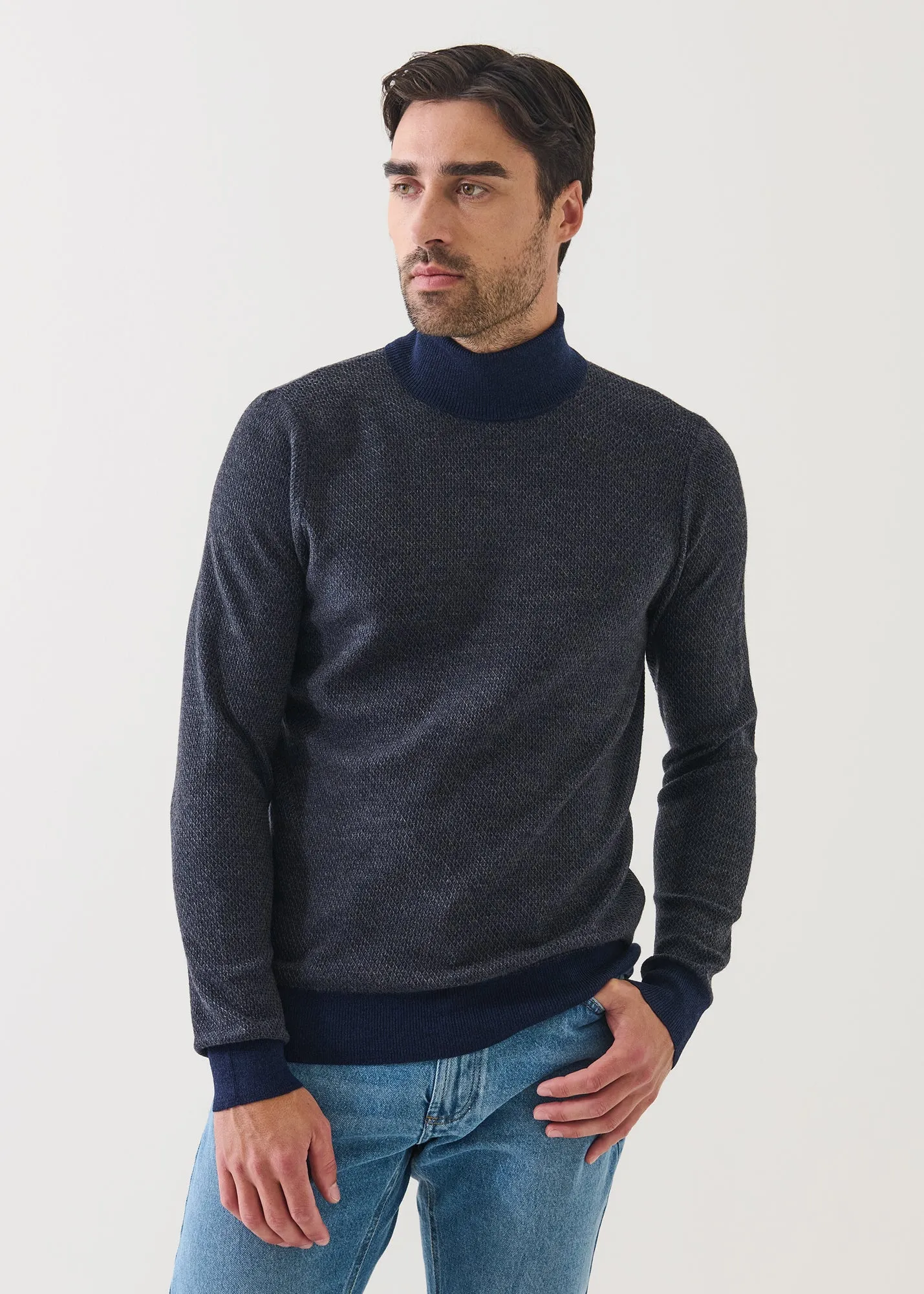 Merino Textured Turtleneck sold by Patrick Assaraf product image thumbnail 4