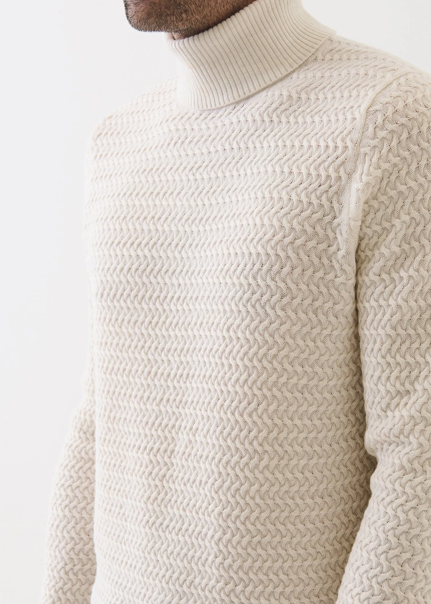 Merino Textured Turtleneck sold by Patrick Assaraf product image thumbnail 2