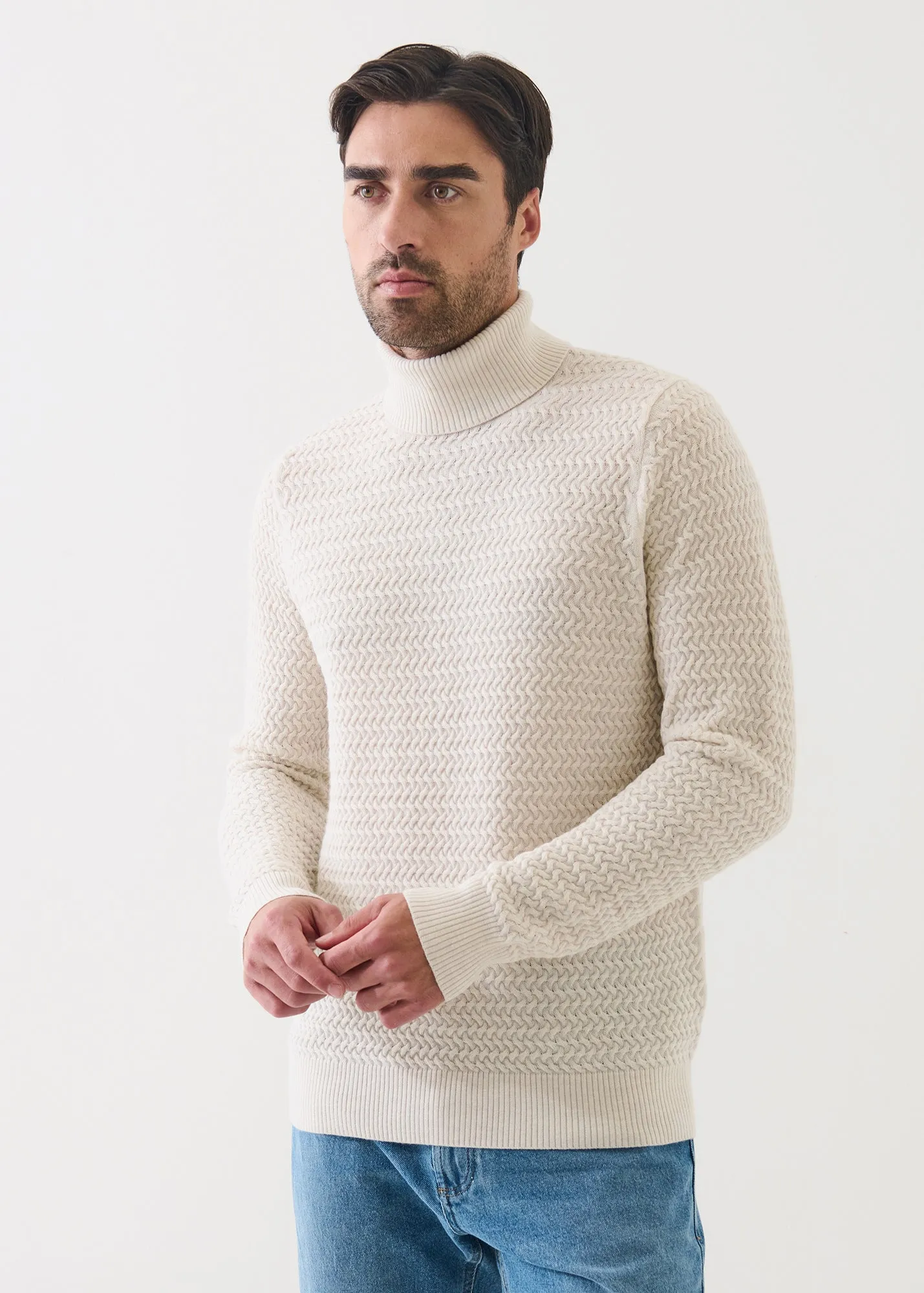 Merino Textured Turtleneck sold by Patrick Assaraf product image thumbnail 4