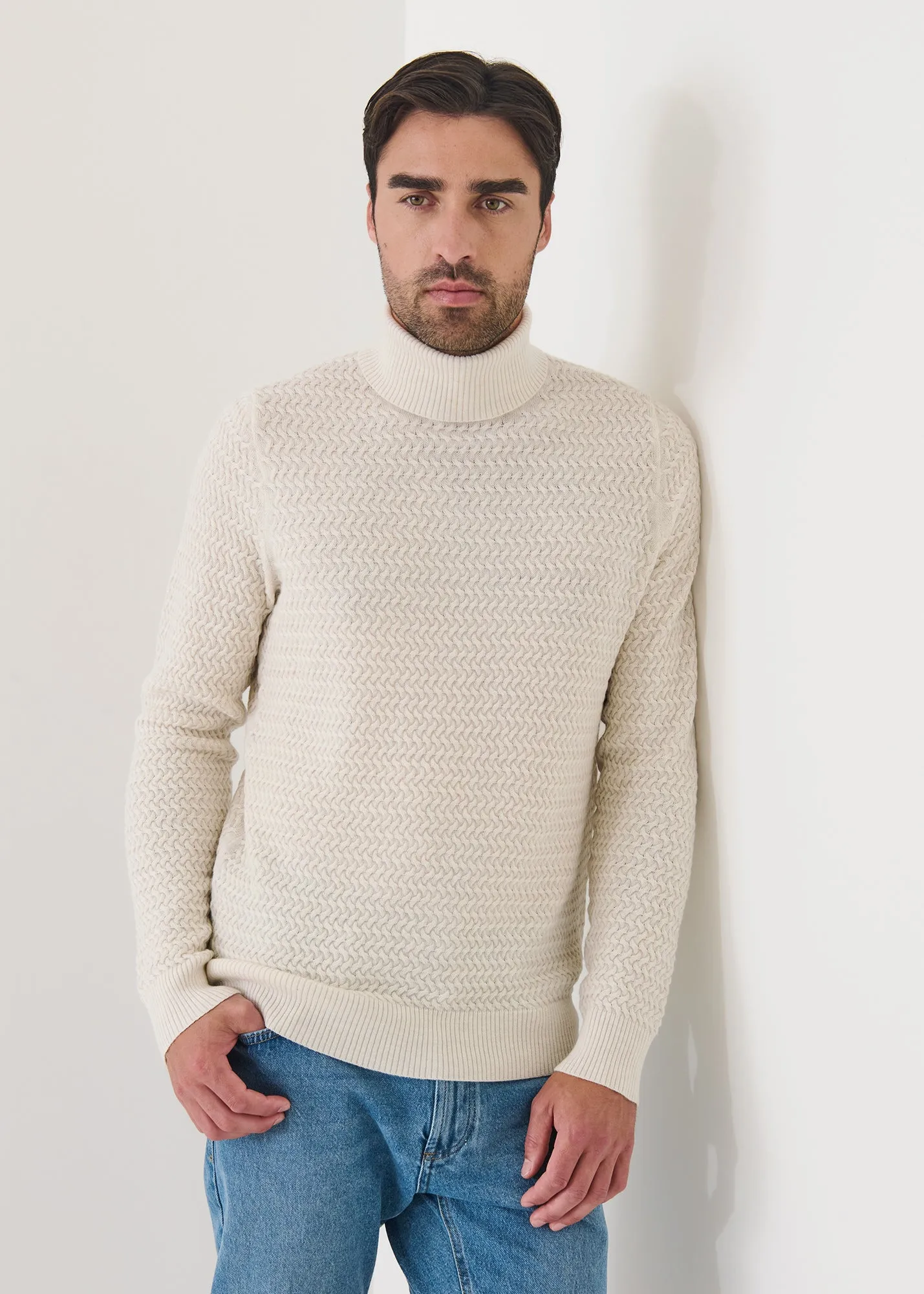 Merino Textured Turtleneck sold by Patrick Assaraf product image thumbnail 5