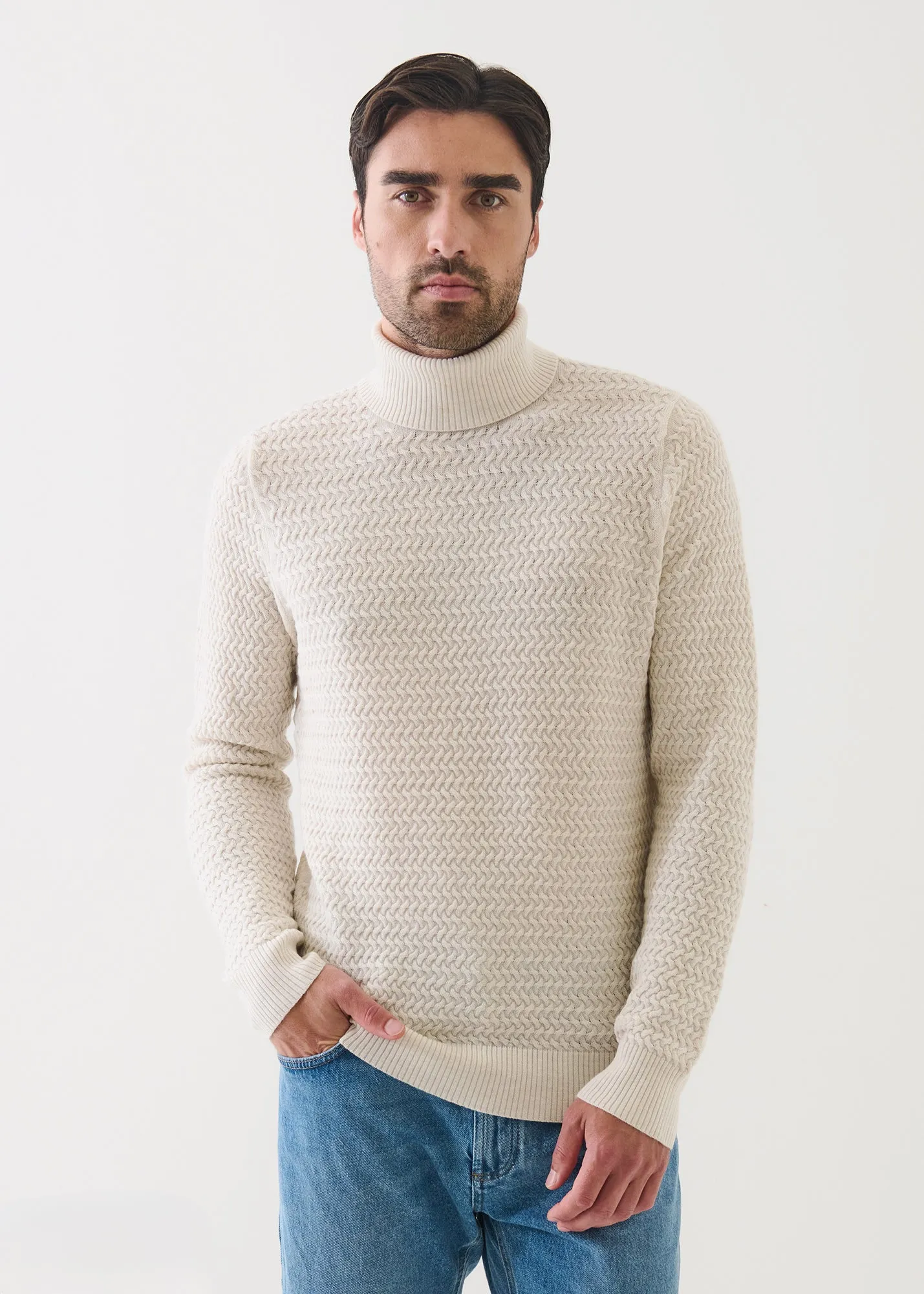 Merino Textured Turtleneck sold by Patrick Assaraf