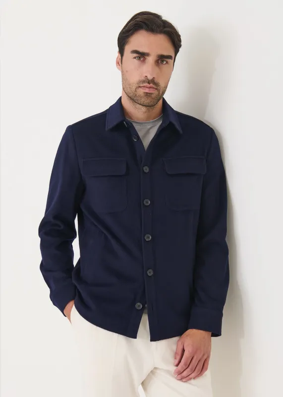 Flap Pocket Wool-Cashmere Shirt Jacket made by Patrick Assaraf