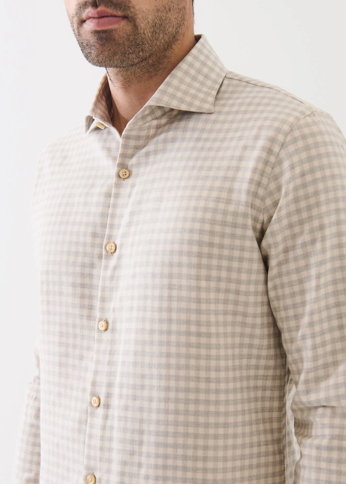 Soft Check Spread Collar Shirt sold by Patrick Assaraf product image thumbnail 2