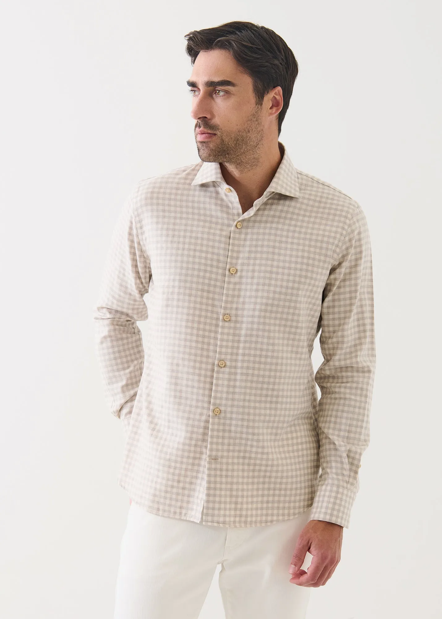 Soft Check Spread Collar Shirt sold by Patrick Assaraf product image thumbnail 4