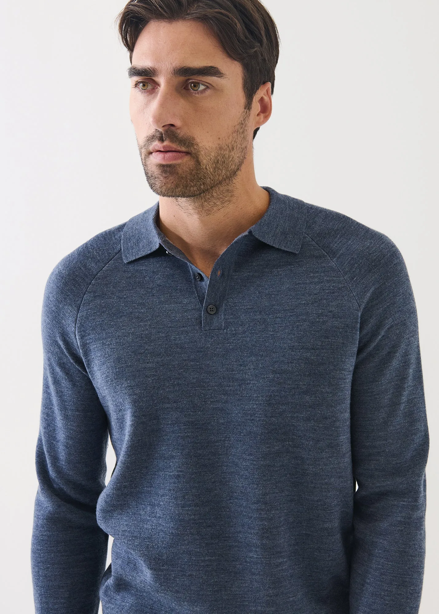 Double Face Merino Button Polo sold by Patrick Assaraf product image thumbnail 3