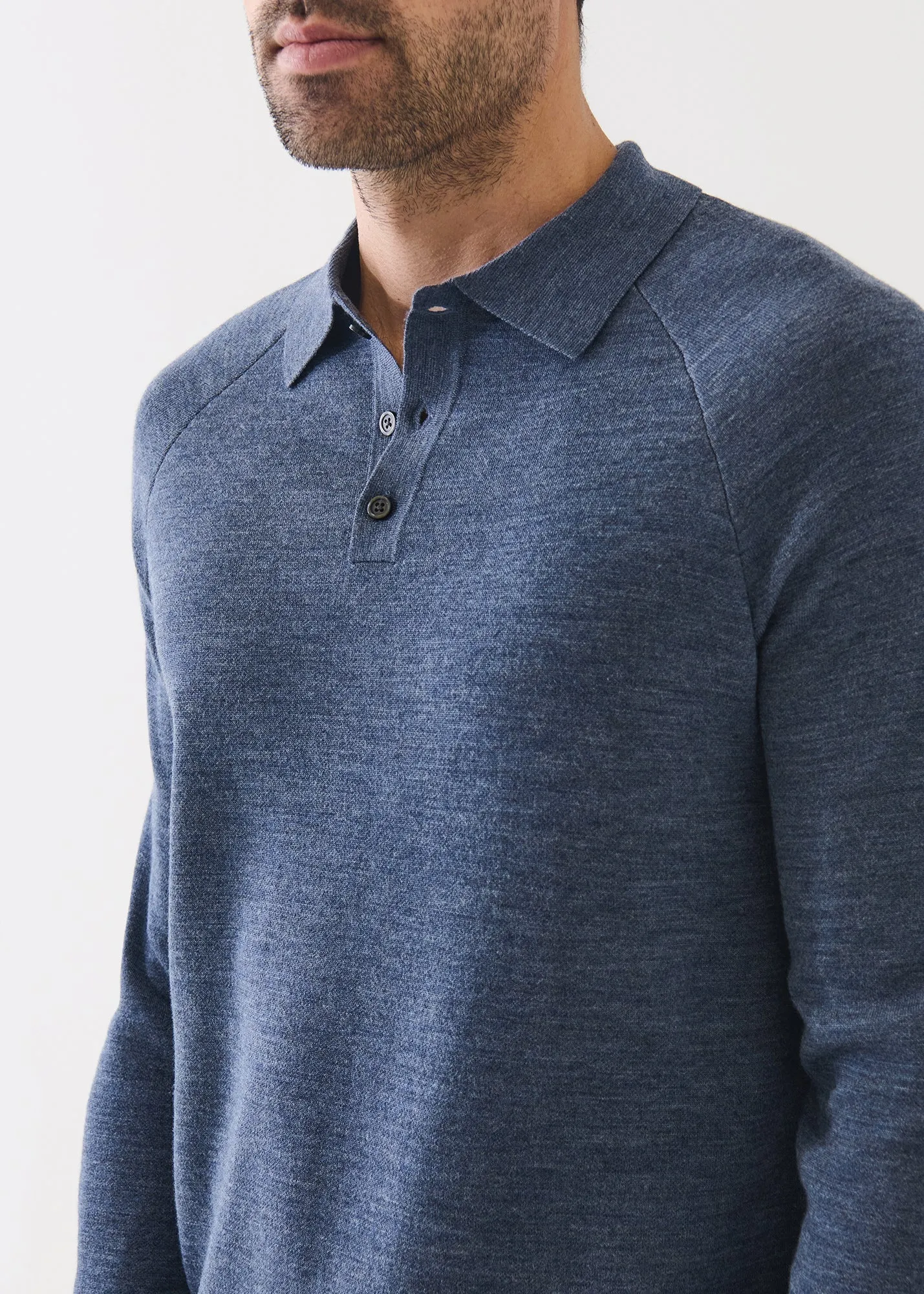 Double Face Merino Button Polo sold by Patrick Assaraf product image thumbnail 2