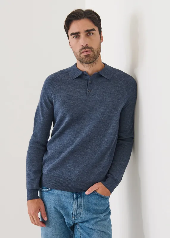 Double Face Merino Button Polo made by Patrick Assaraf