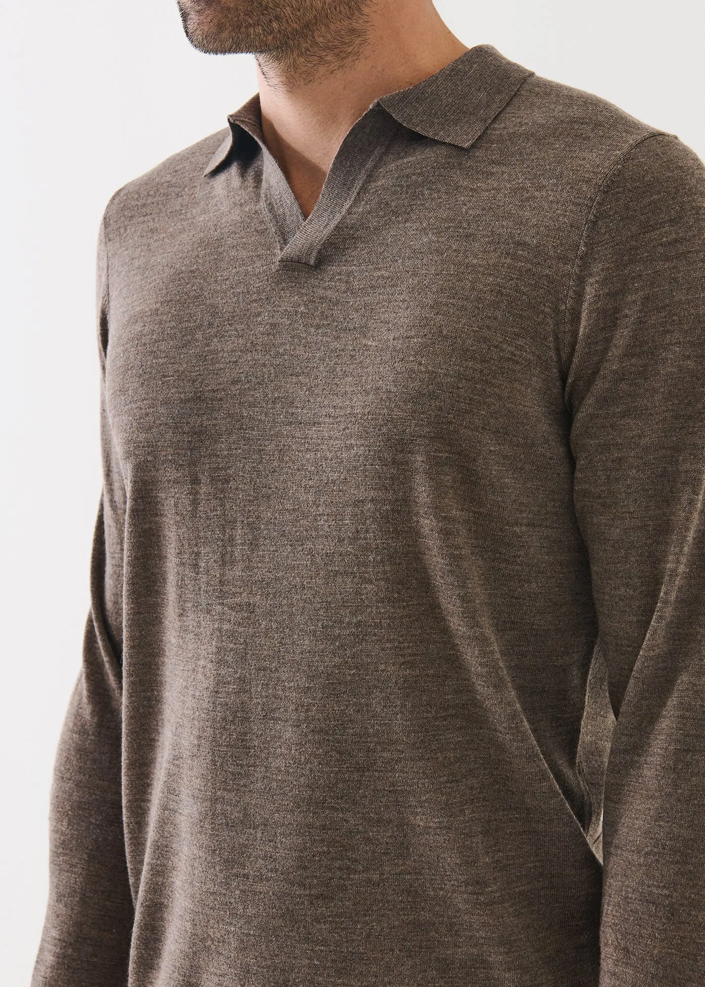 Extra-Fine Merino Open Polo sold by Patrick Assaraf product image thumbnail 3
