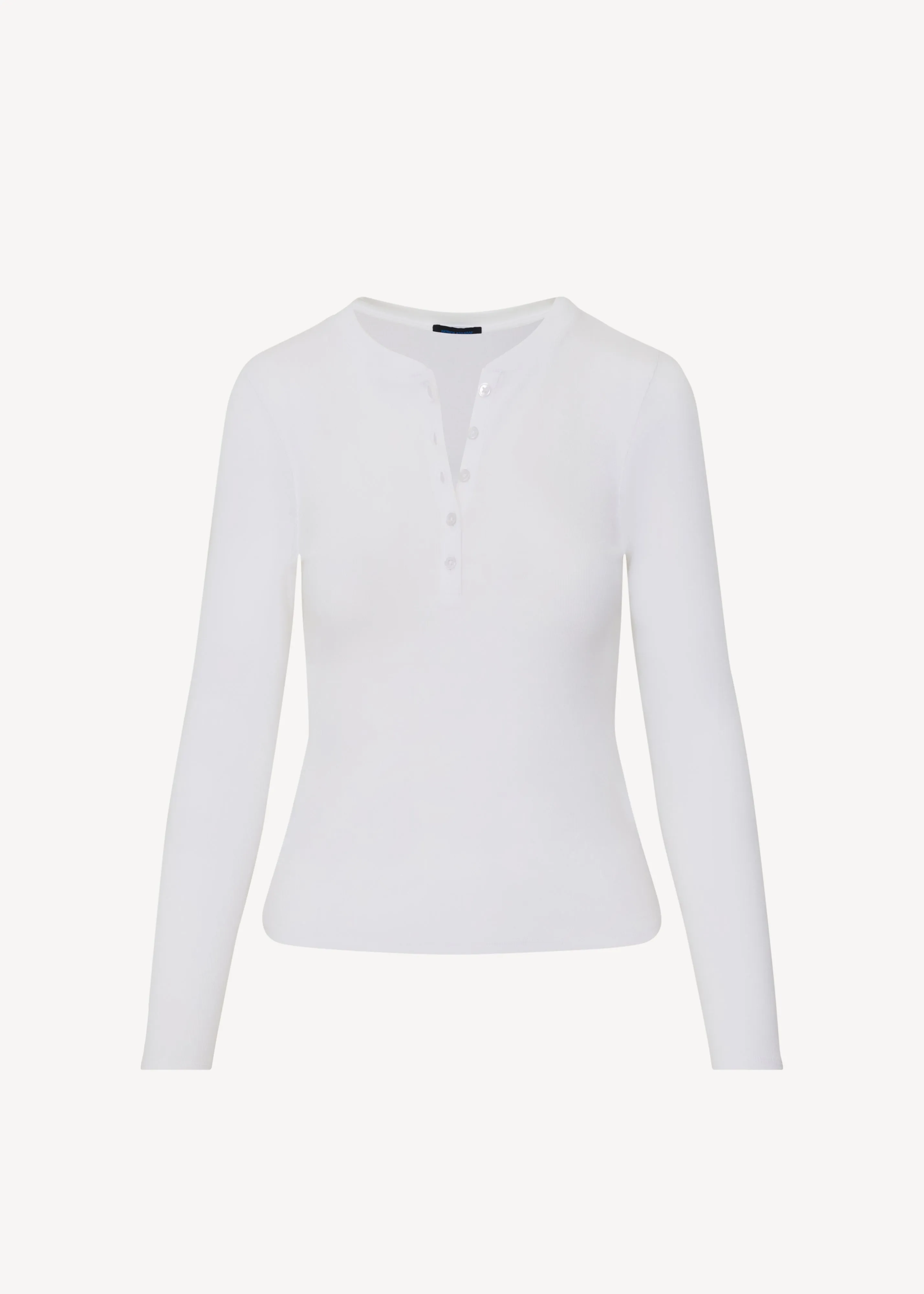 Pima Cotton Stretch Ribbed Long Sleeve Henley sold by Patrick Assaraf product image thumbnail 4