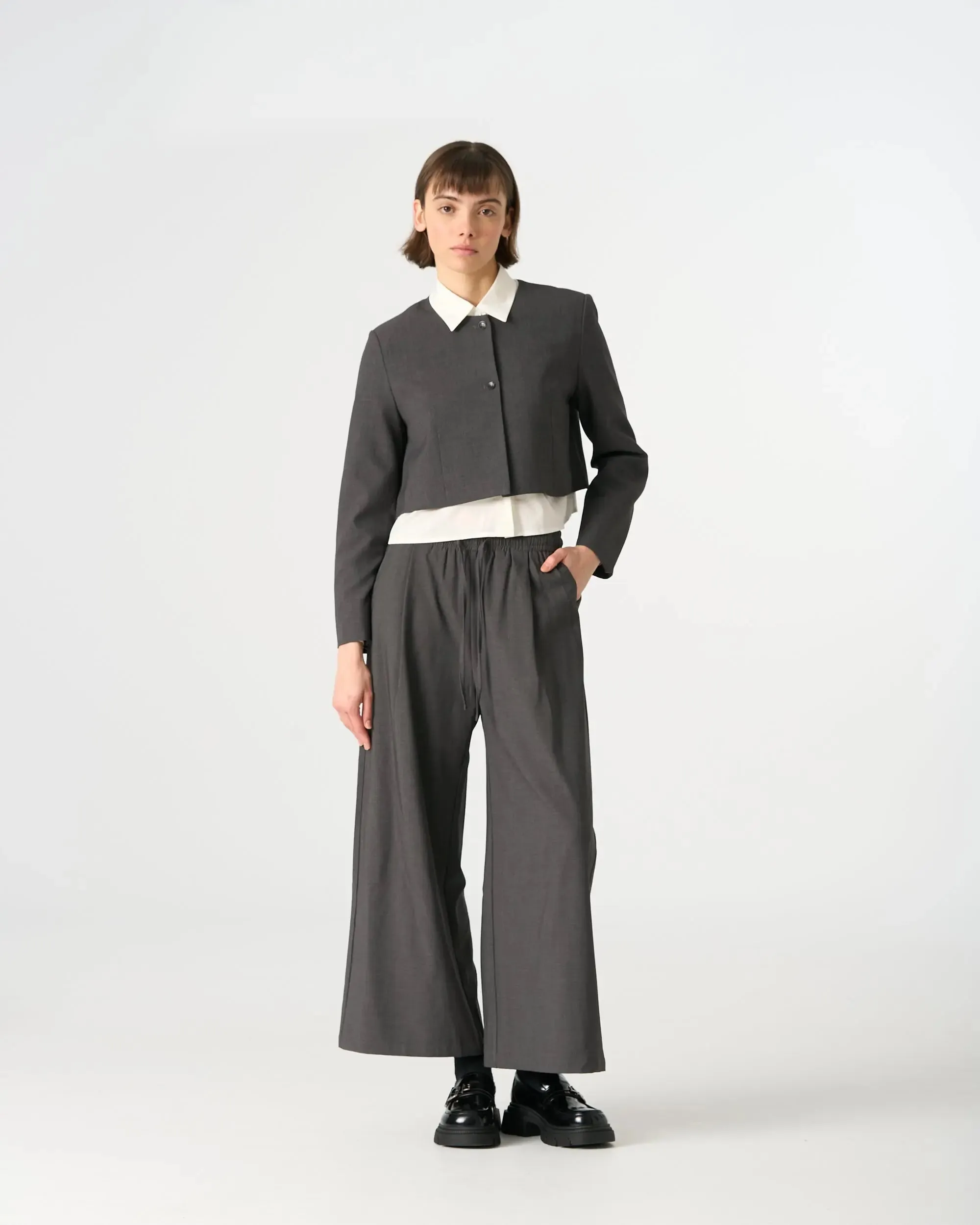 34549 Minimalist Two-Button Cropped Blazer sold by Mirra Masa