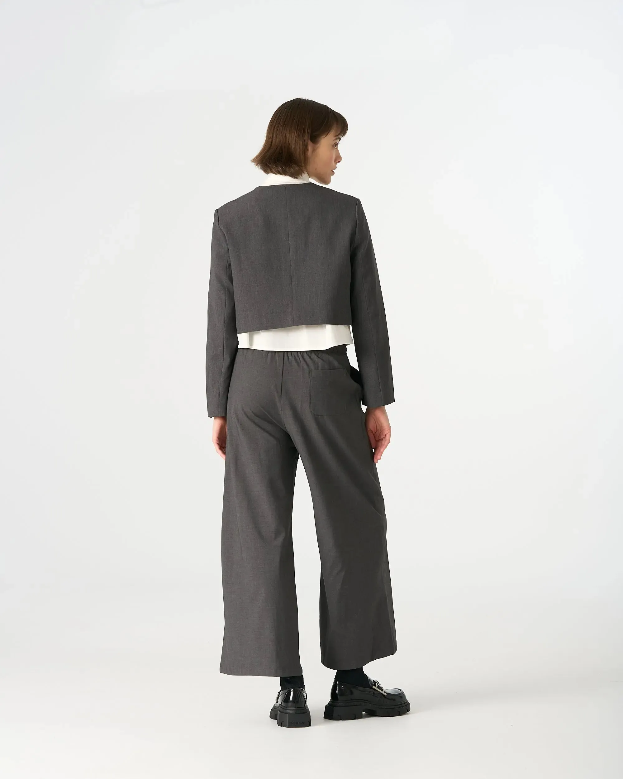 34549 Minimalist Two-Button Cropped Blazer sold by Mirra Masa product image thumbnail 3