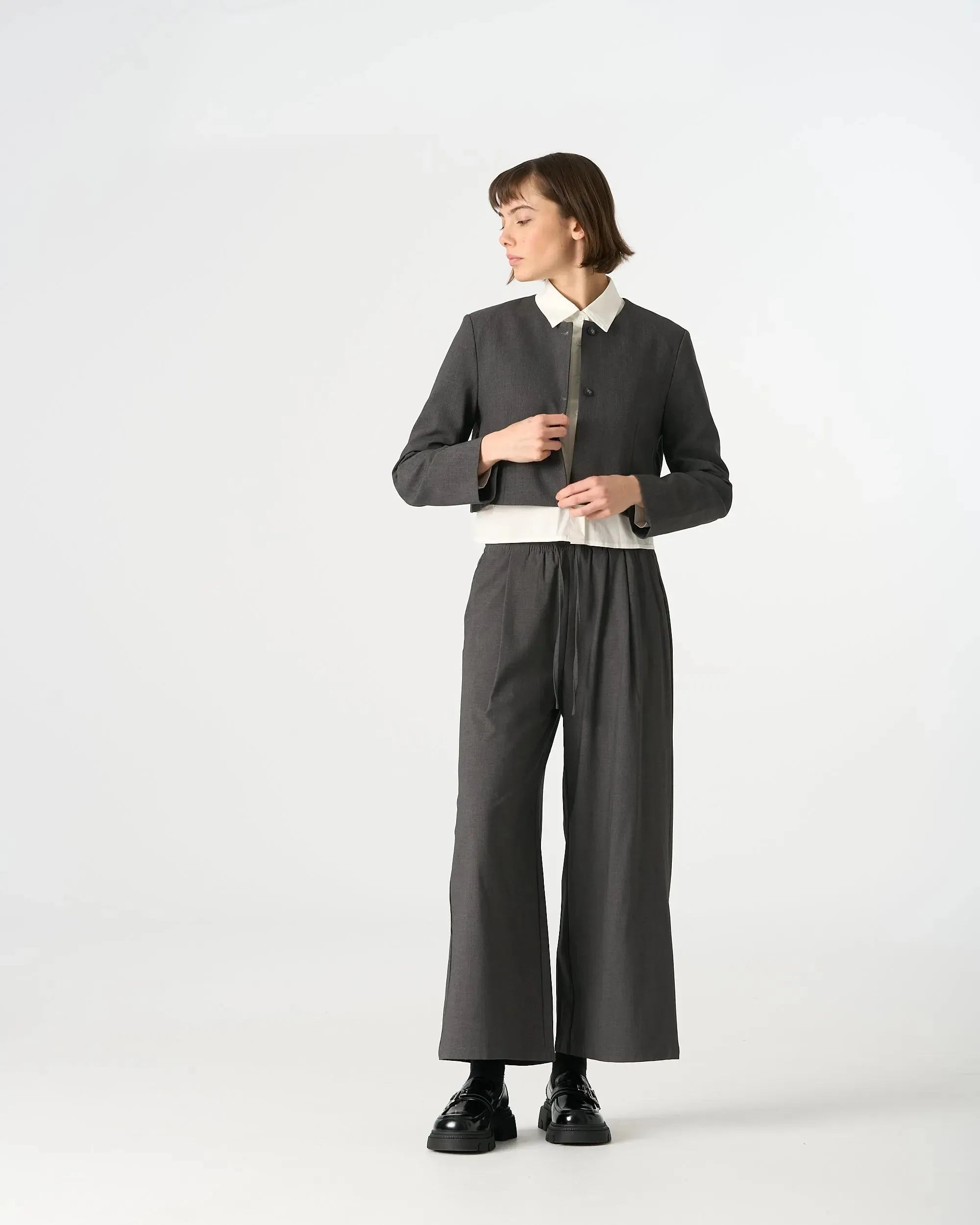 34549 Minimalist Two-Button Cropped Blazer sold by Mirra Masa product image thumbnail 2