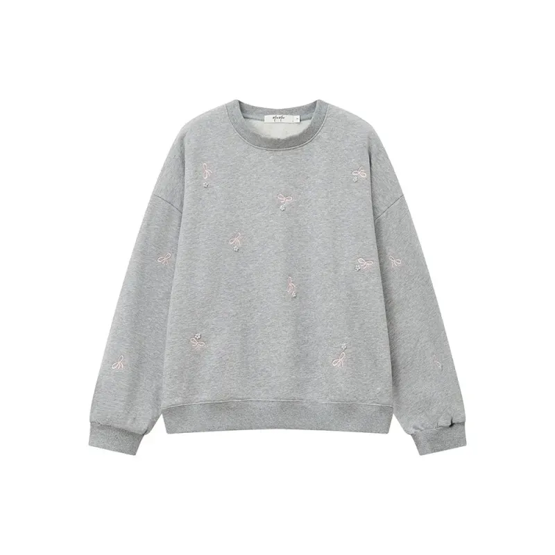 31729 Bow Embroidered Crewneck Sweatshirt sold by Mirra Masa