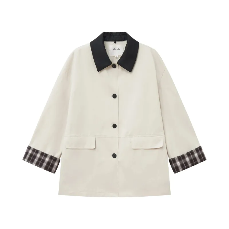 34871 Cuffed Jacket with Detachable Collar sold by Mirra Masa