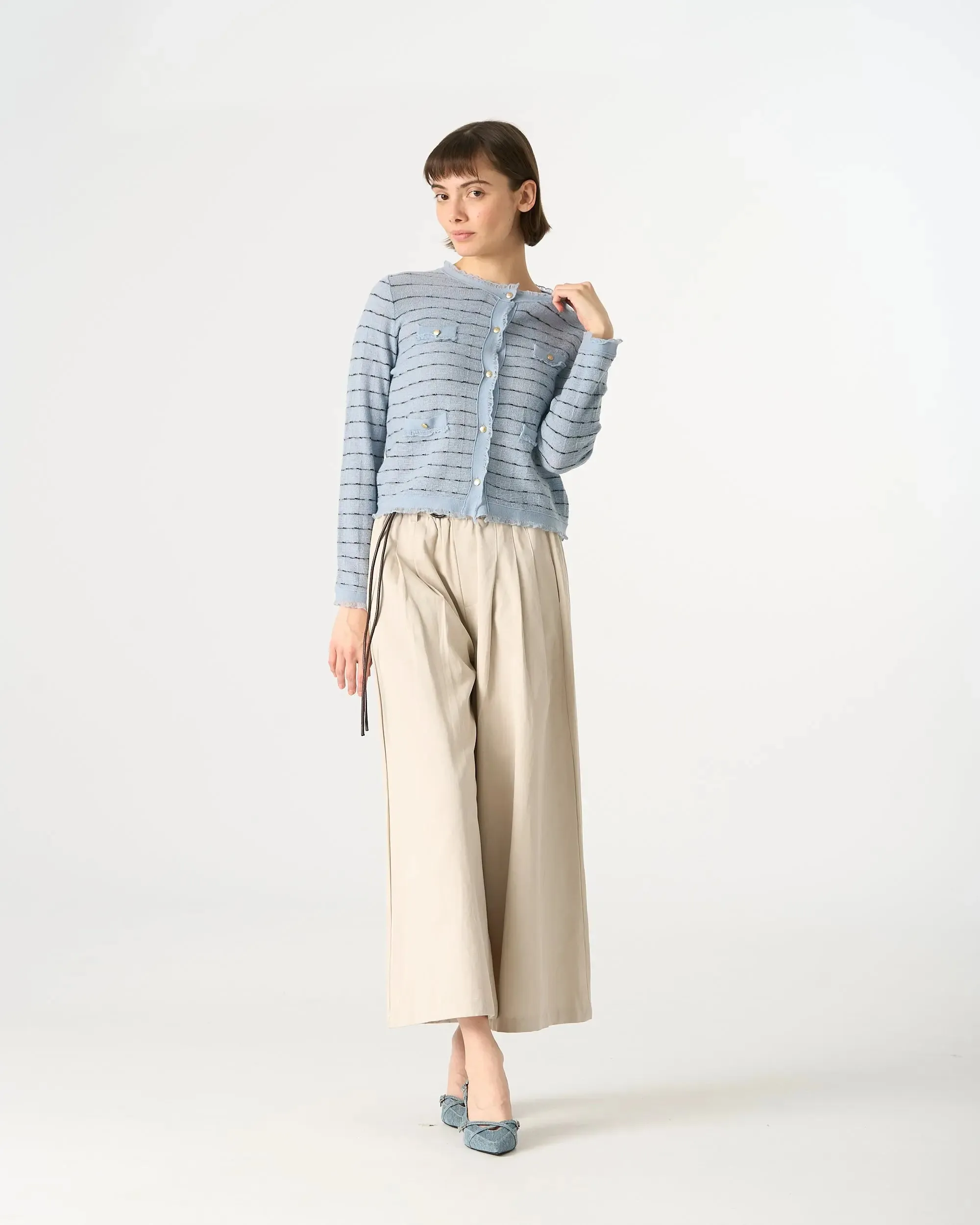 31821 Frayed Layered Cardigan sold by Mirra Masa