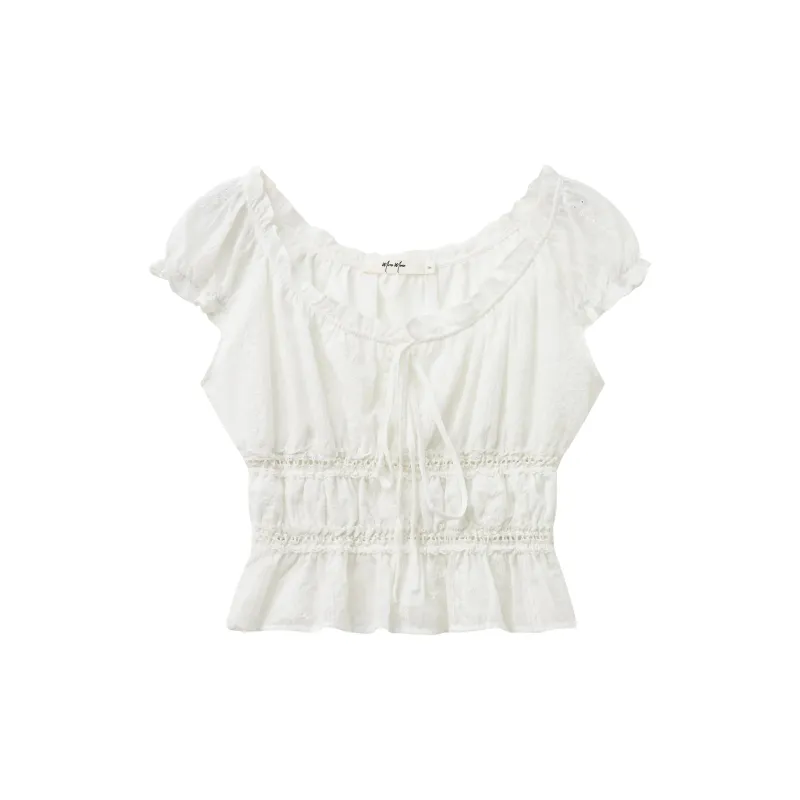 21503 Ruffled Cropped Blouse sold by Mirra Masa