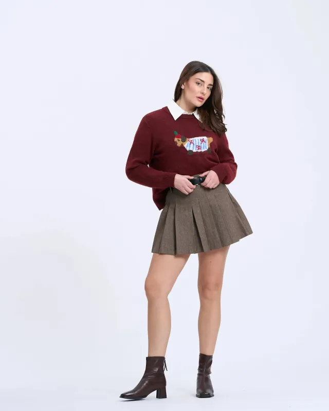 5174Q Dachshund Crewneck Sweater sold by Mirra Masa