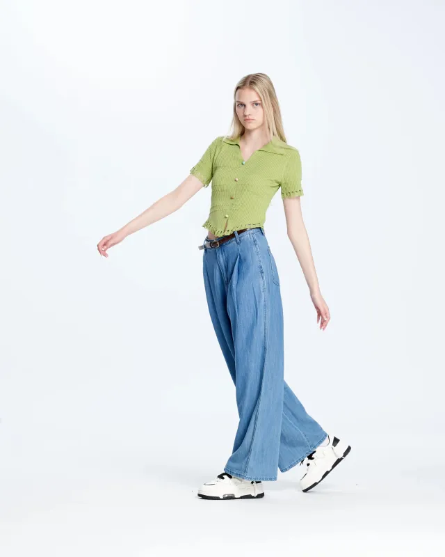 YZ6236 Wide Leg Soft Denim Pants sold by Mirra Masa