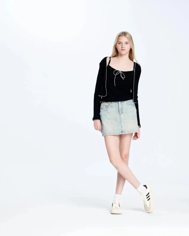 XZ0672 Denim Skirts sold by Mirra Masa