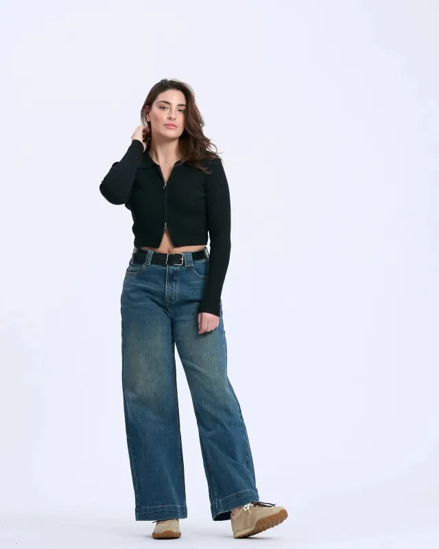 9976 Zip-Up Knit Top sold by Mirra Masa