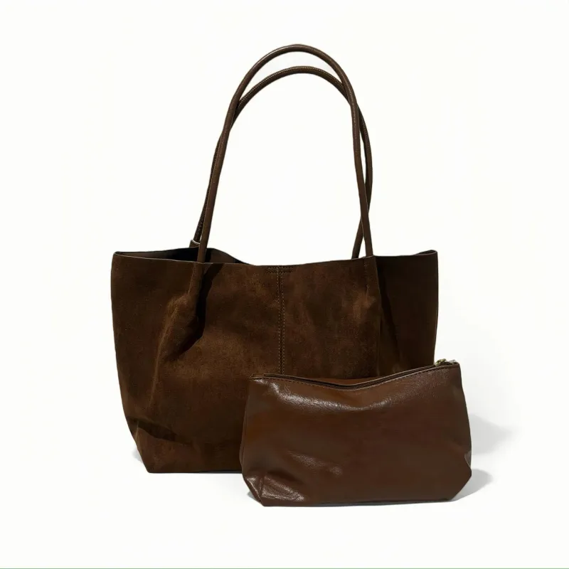 TF7016 Suede Tote Bag with Pouch sold by Mirra Masa