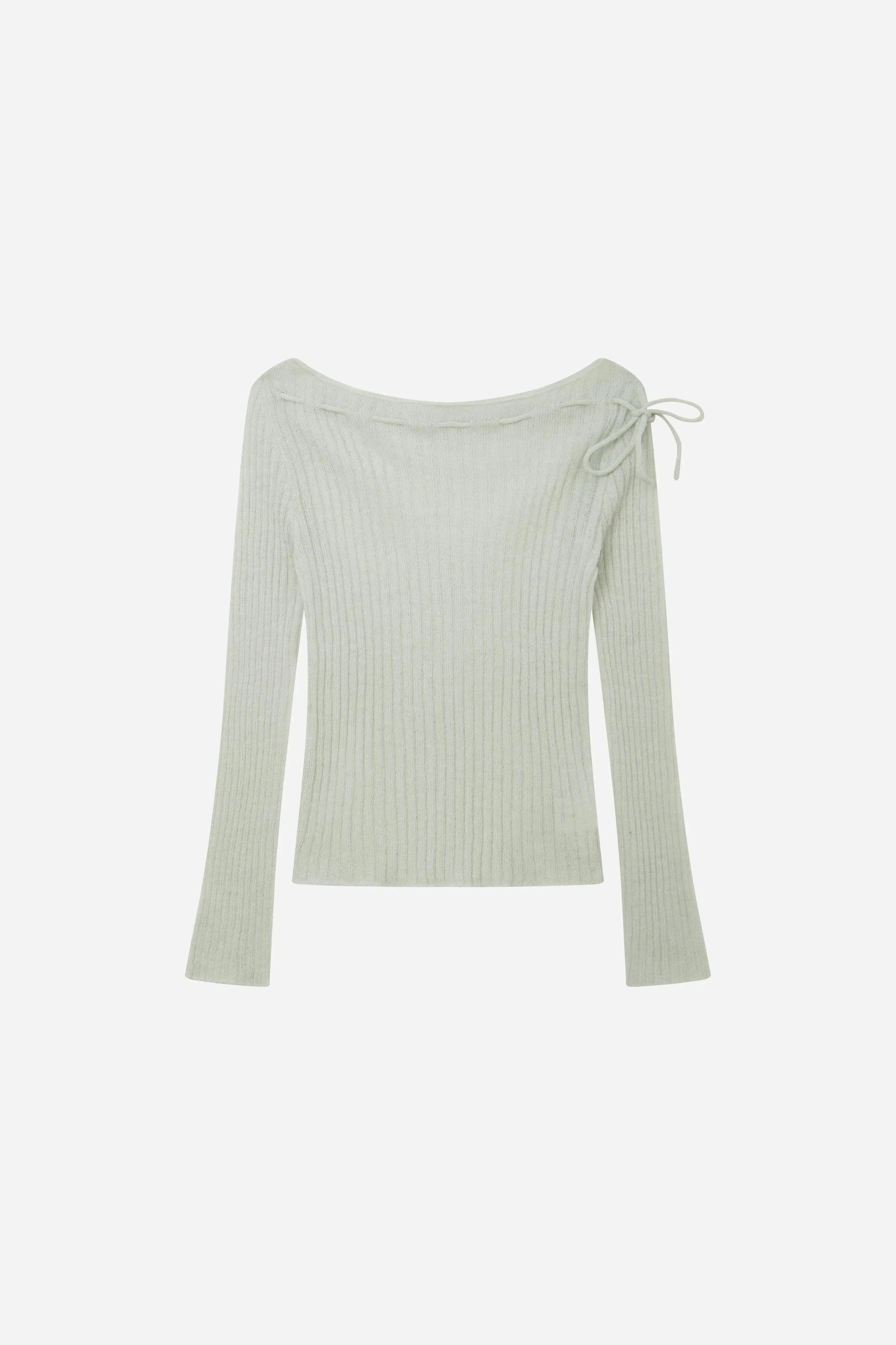 11280 Ribbed Off-Shoulder Tie Knit sold by Mirra Masa