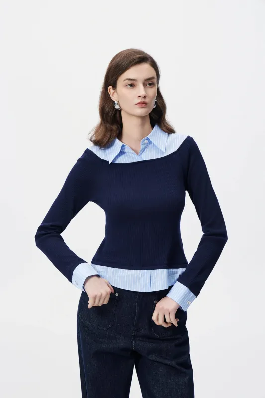 11127 Layered Silk Blend Knit Top made by Mirra Masa