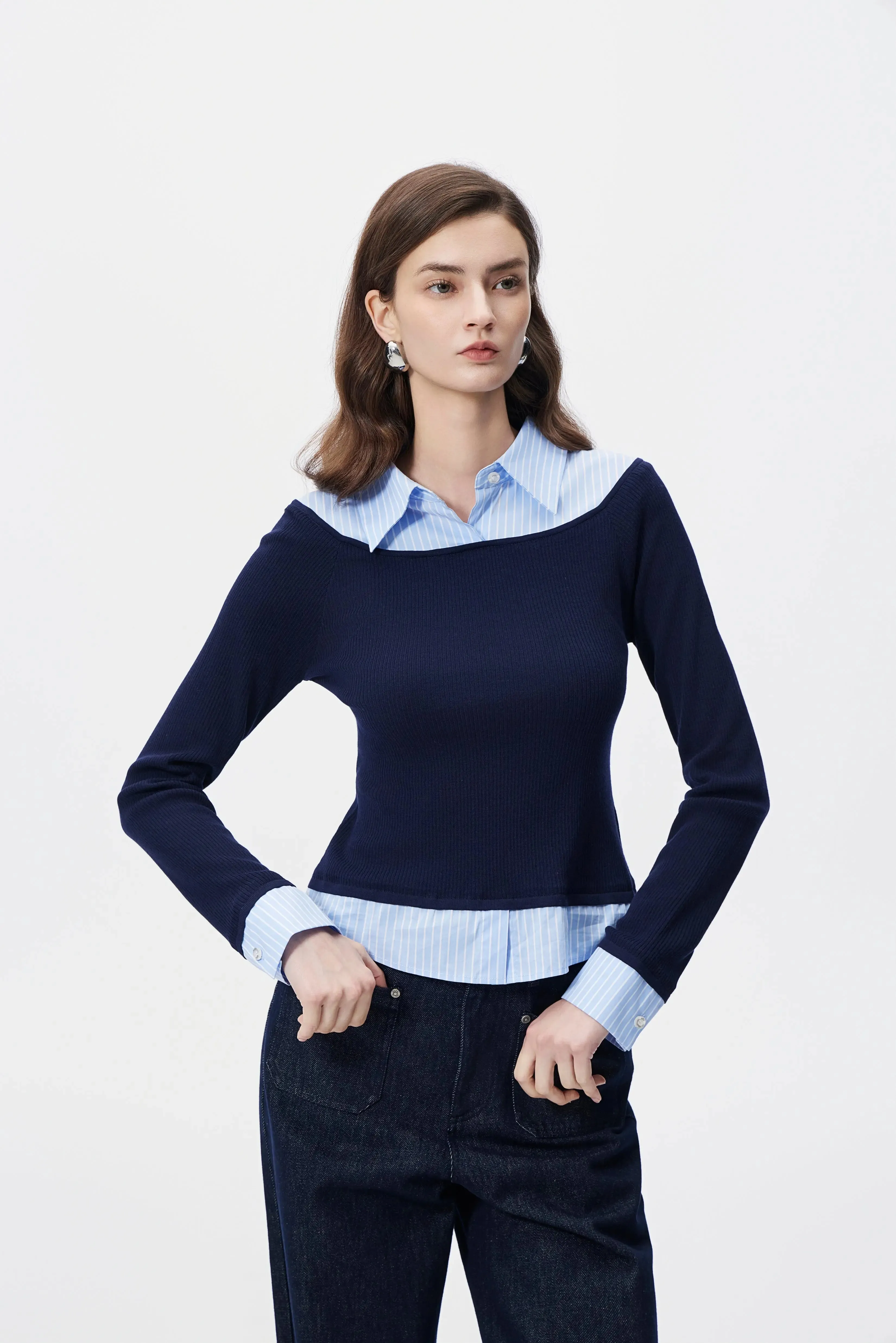 11127 Layered Silk Blend Knit Top sold by Mirra Masa