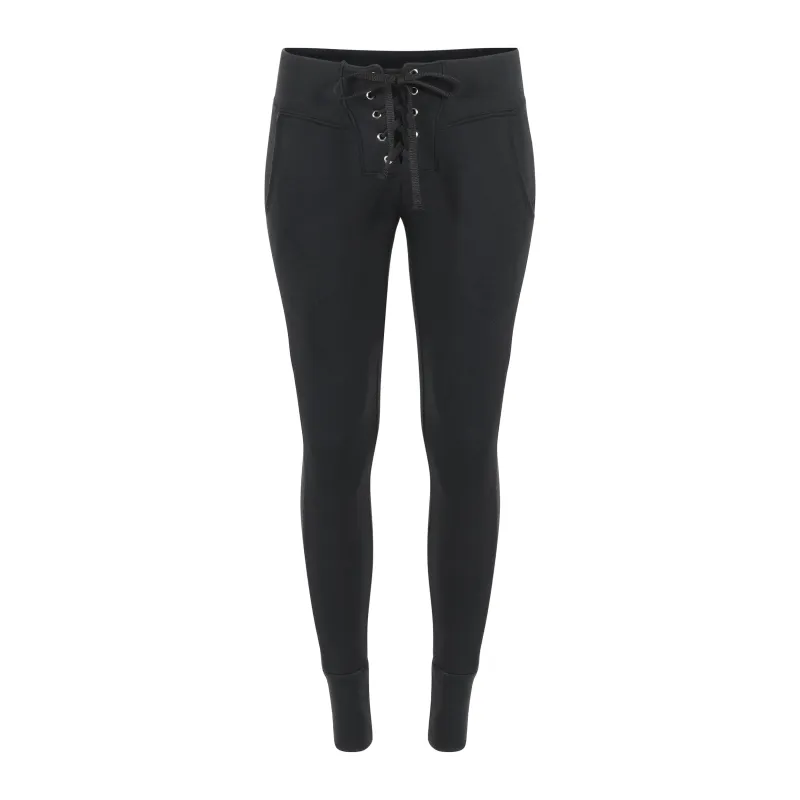 Kelly Slim Lace-Up French Terry Organic Cotton Sweatpant - Black sold by Lezat