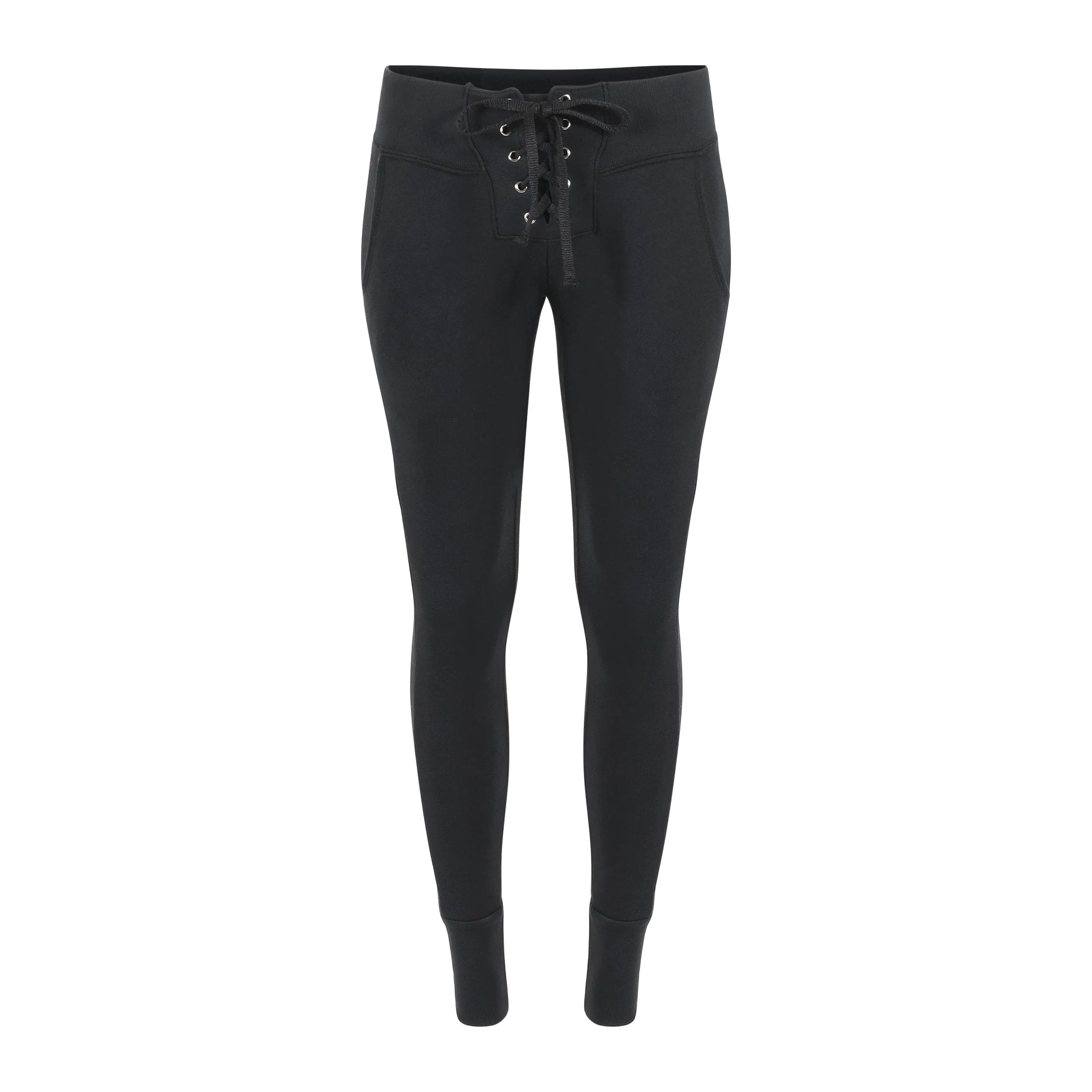 Kelly Slim Lace-Up French Terry Organic Cotton Sweatpant - Black sold by Lezat