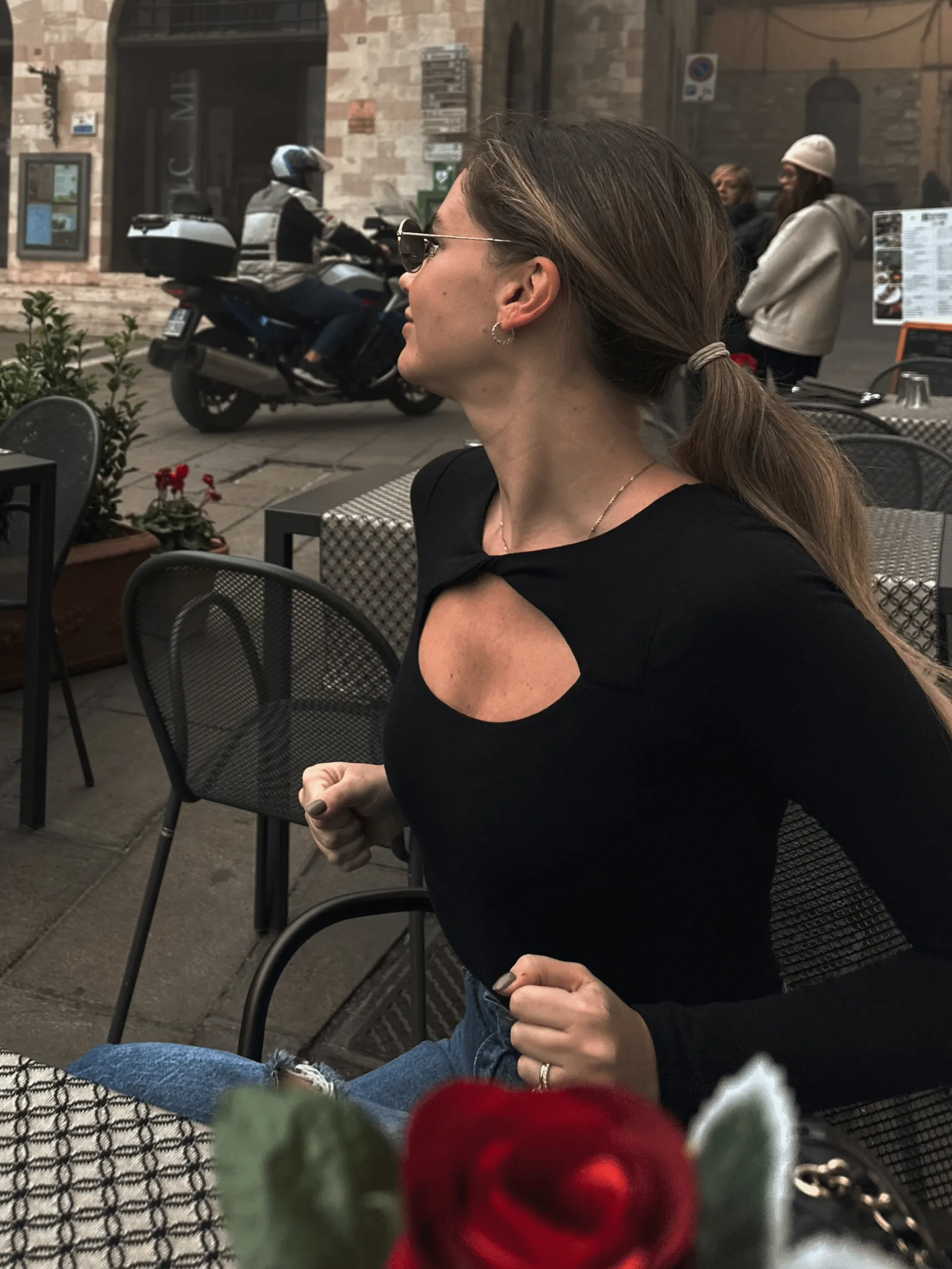 Whitney Cotton Long Sleeve Cutout Twist Bodysuit sold by Lezat product image thumbnail 3