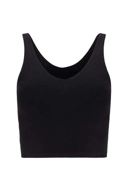 V Neck Organic Cotton Crop Tank sold by Lezat