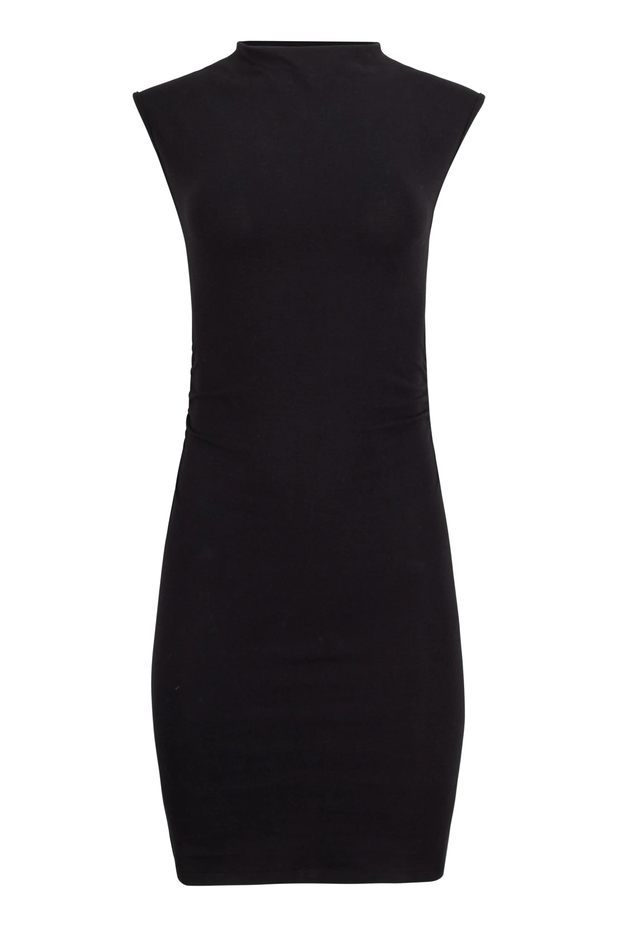 Kara Cotton Mock Neck Ruched Mini Dress sold by Lezat