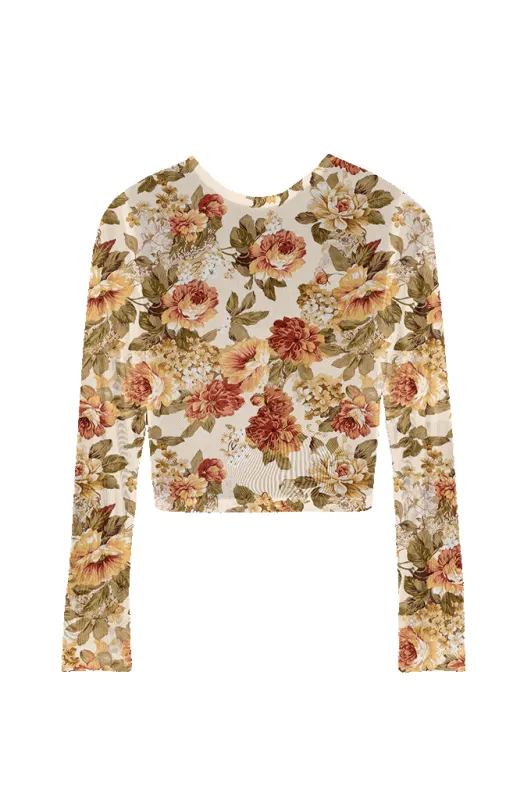 Anya Long Sleeve Mesh Top - Vintage Floral sold by Lezat
