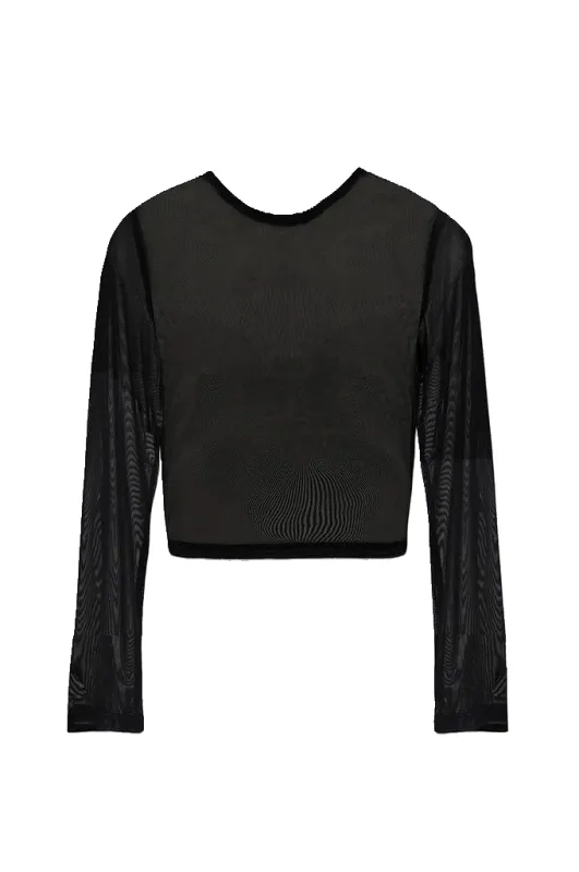 Anya Long Sleeve Mesh Top - Black sold by Lezat
