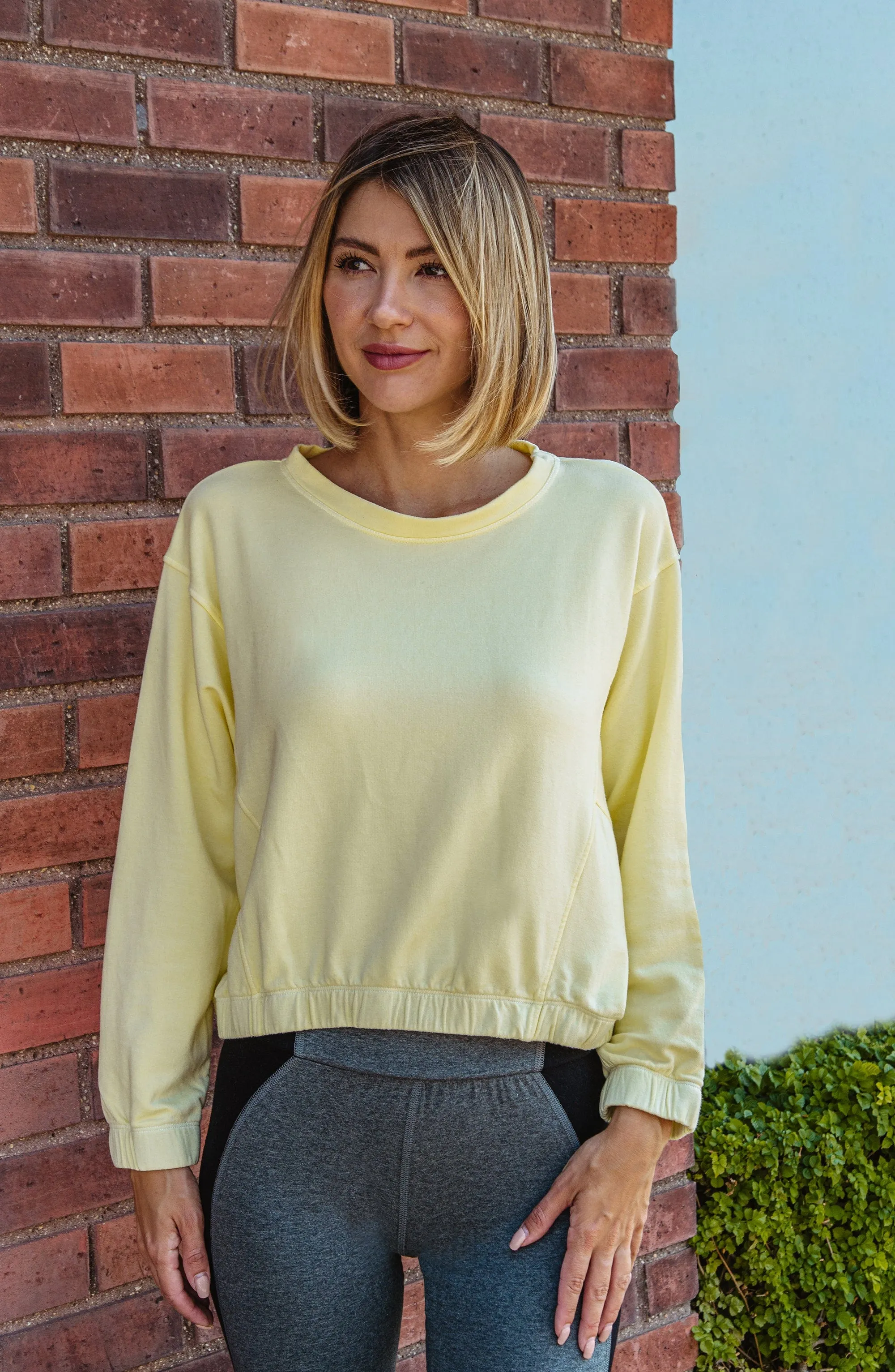 Ivy Boxy Cropped Modal Pullover - Sunny sold by Lezat product image thumbnail 2
