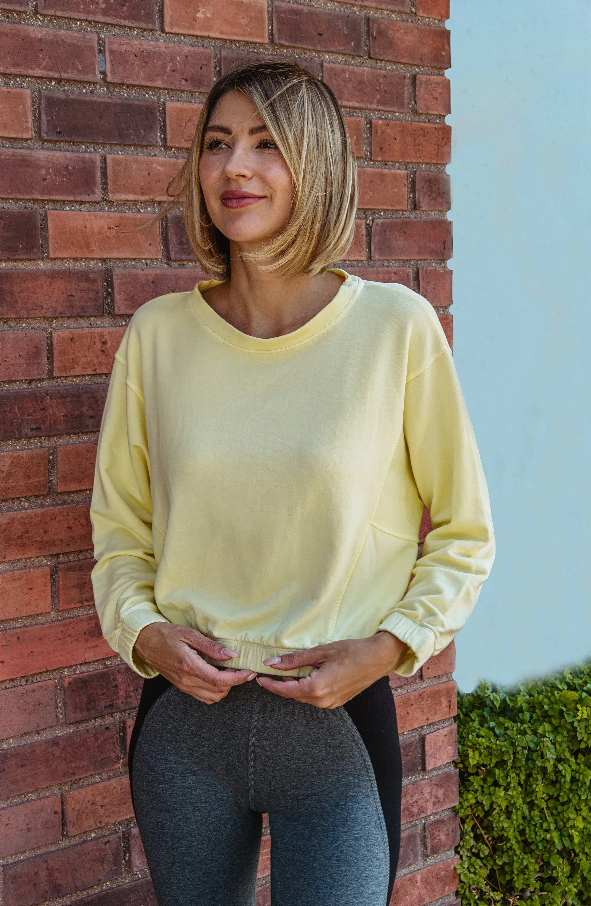 Ivy Boxy Cropped Modal Pullover - Sunny sold by Lezat product image thumbnail 3