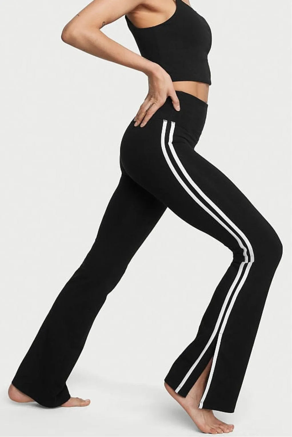 Ella Organic Cotton High-Rise Flare Stripe Leggings sold by Lezat product image thumbnail 2