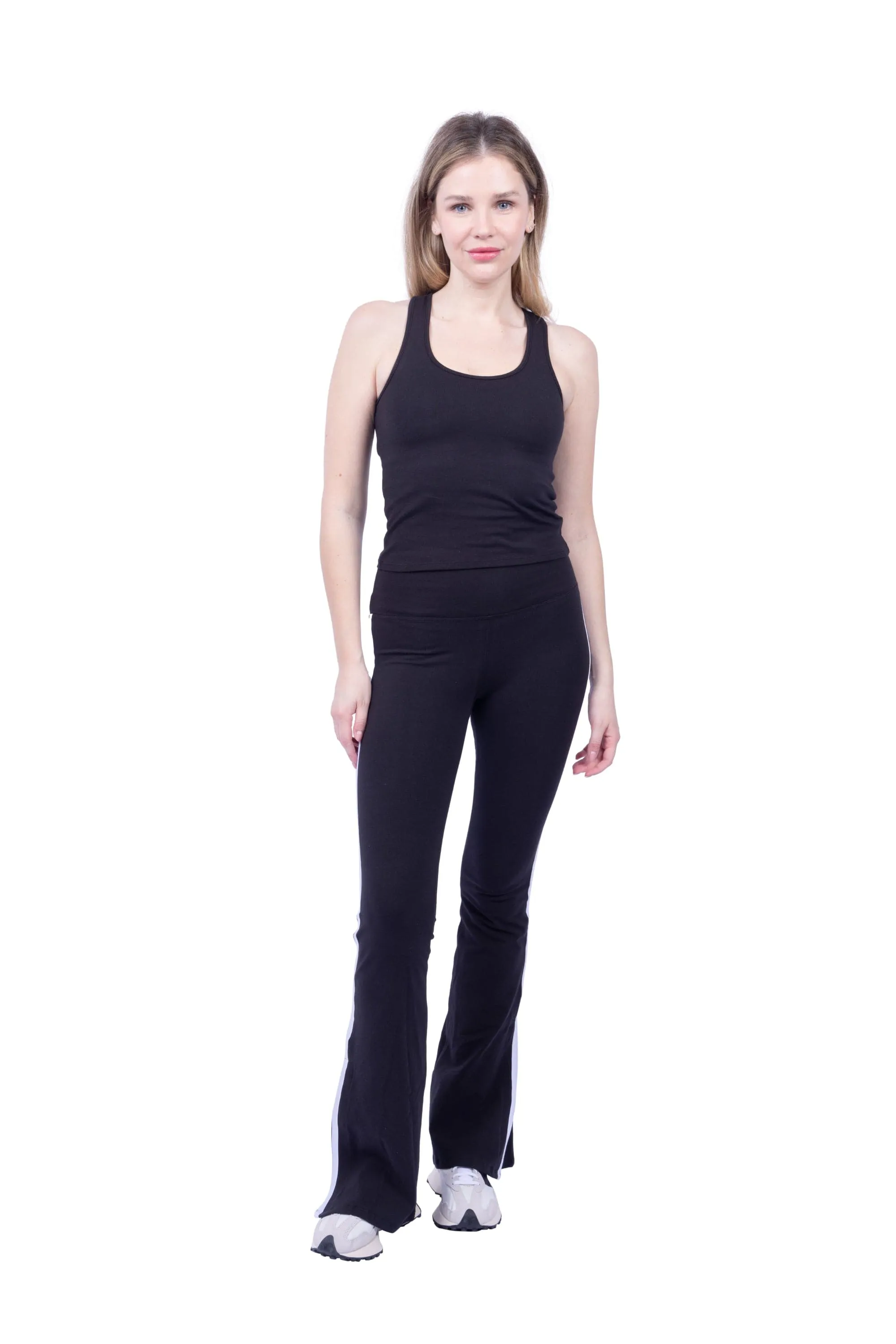 Ella Organic Cotton High-Rise Flare Stripe Leggings sold by Lezat product image thumbnail 3