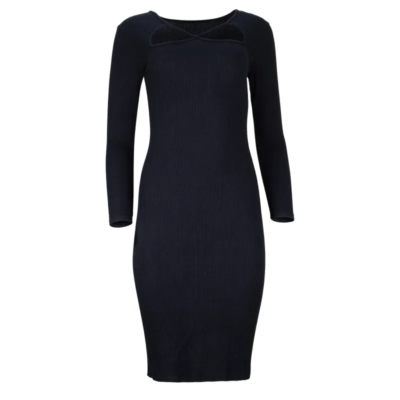 Jenny Long Sleeve Cutout Midi Rib Dress sold by Lezat