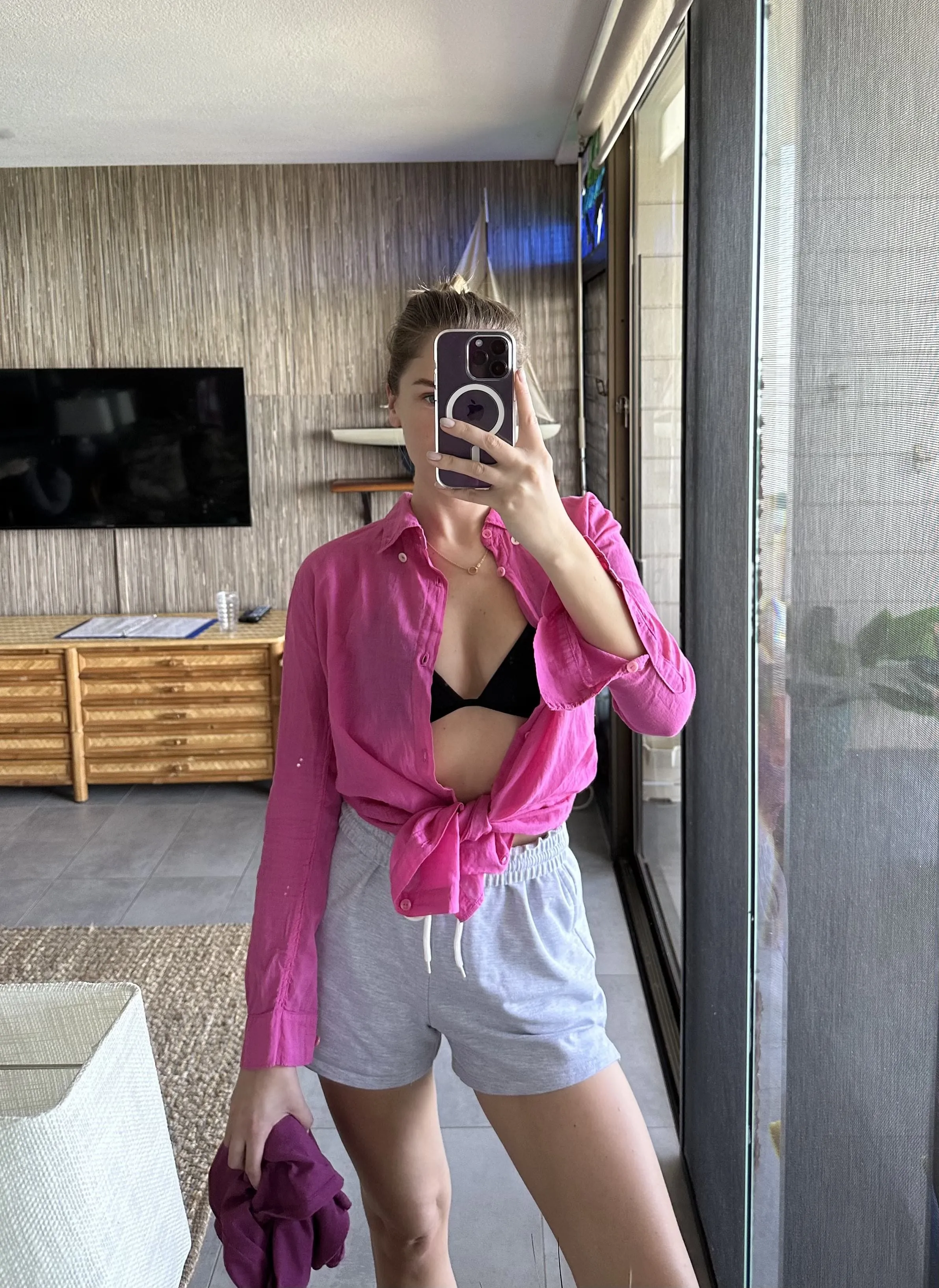 Naomi Linen Tunic Blouse - Pink Aster sold by Lezat product image thumbnail 3