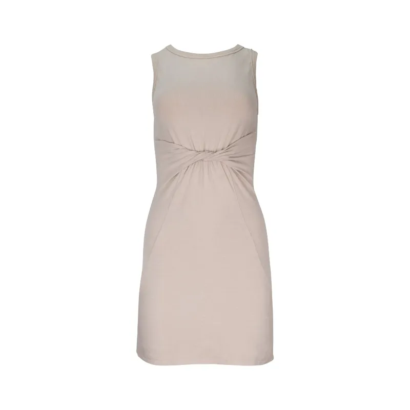 Gigi Organic Cotton Twist Dress - Latte sold by Lezat