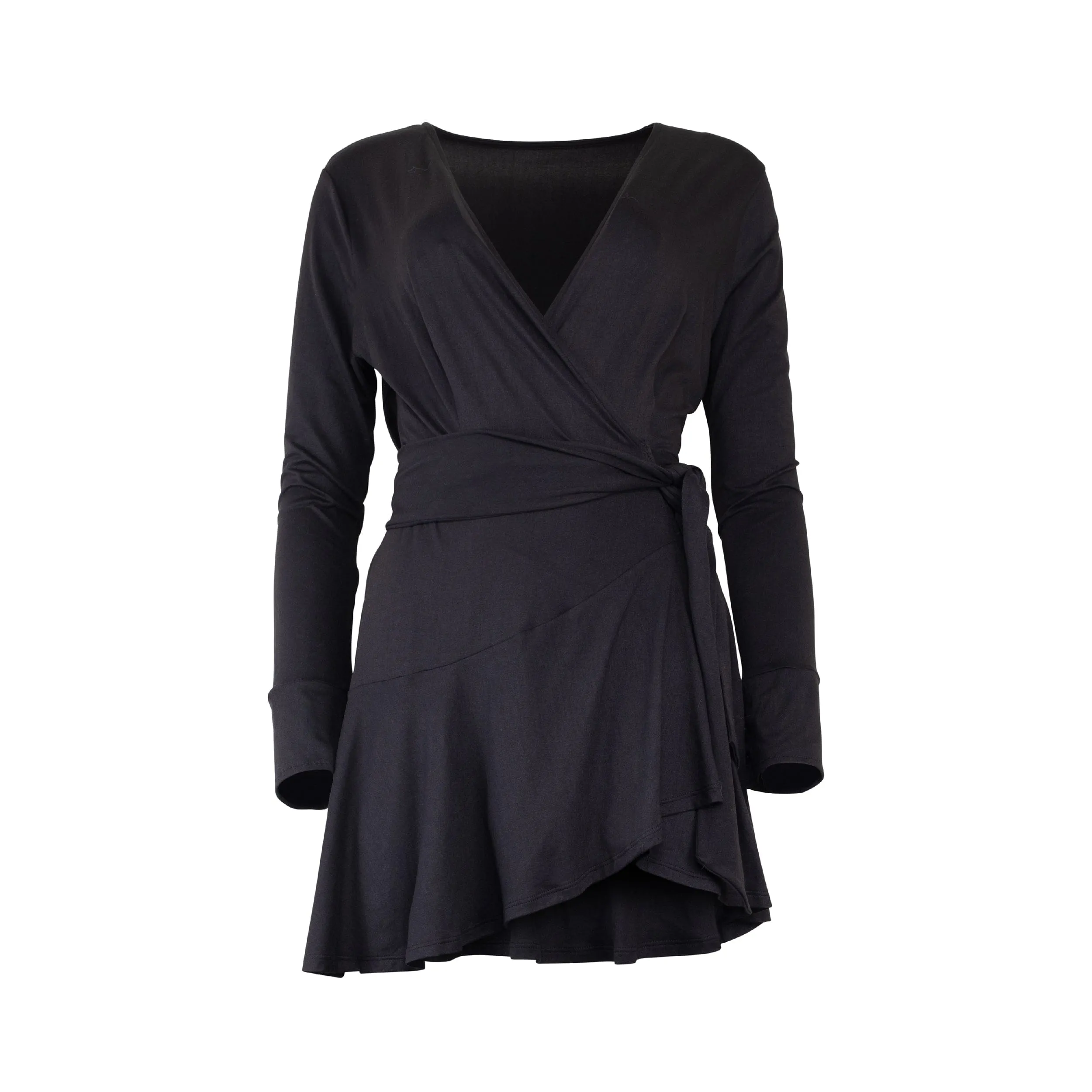 Rita Wrap Modal Dress - Black sold by Lezat